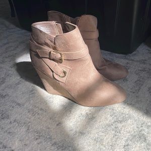 Tan suede ankle boots. Never been worn